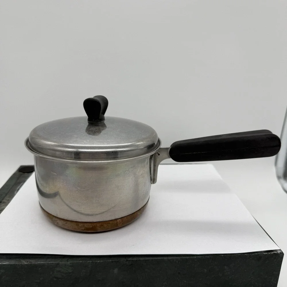 Vintage Norris Ware Stainless Steel Copper Bottom 1 Qt. Saucepan & Lid